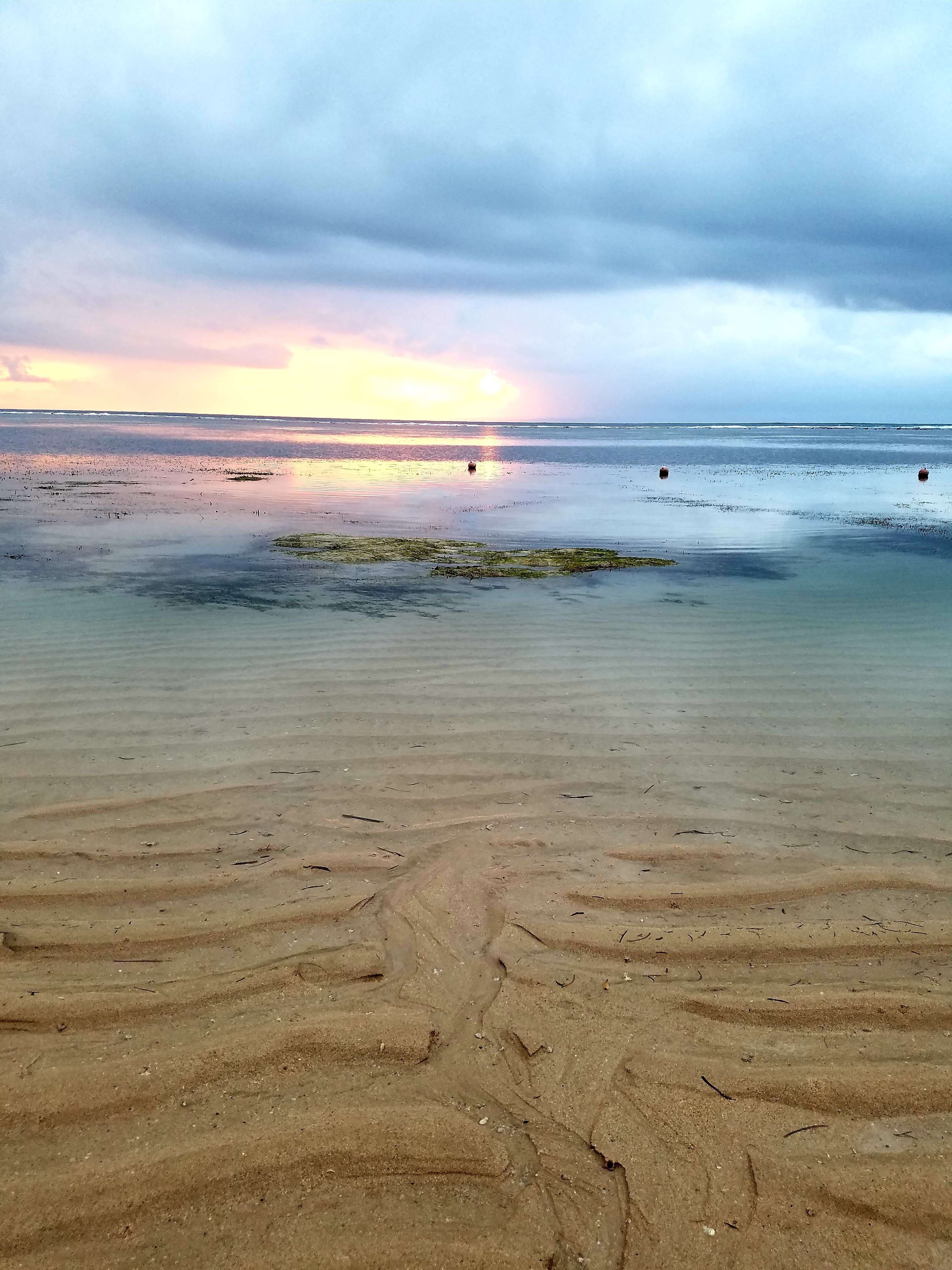 Ripples of sand on the coast.